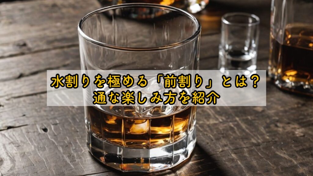 水割りを極める「前割り」とは？通な楽しみ方を紹介