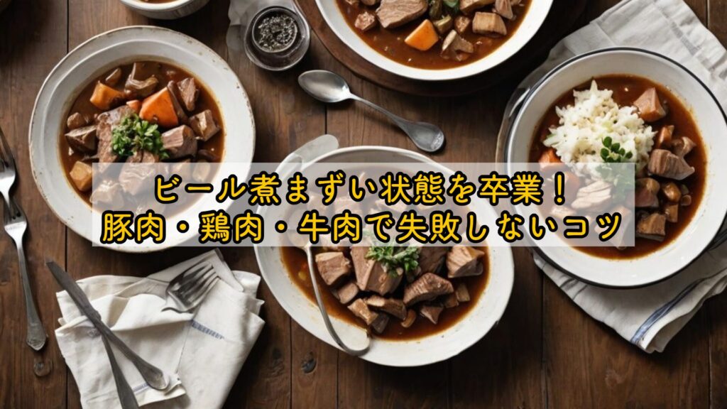 ビール煮まずい状態を卒業！豚肉・鶏肉・牛肉で失敗しないコツ