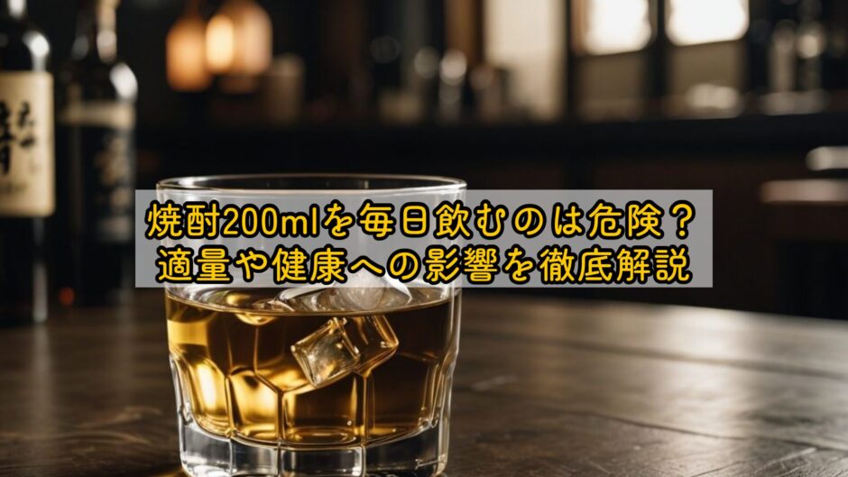 焼酎200mlを毎日飲むのは危険？適量や健康への影響を徹底解説