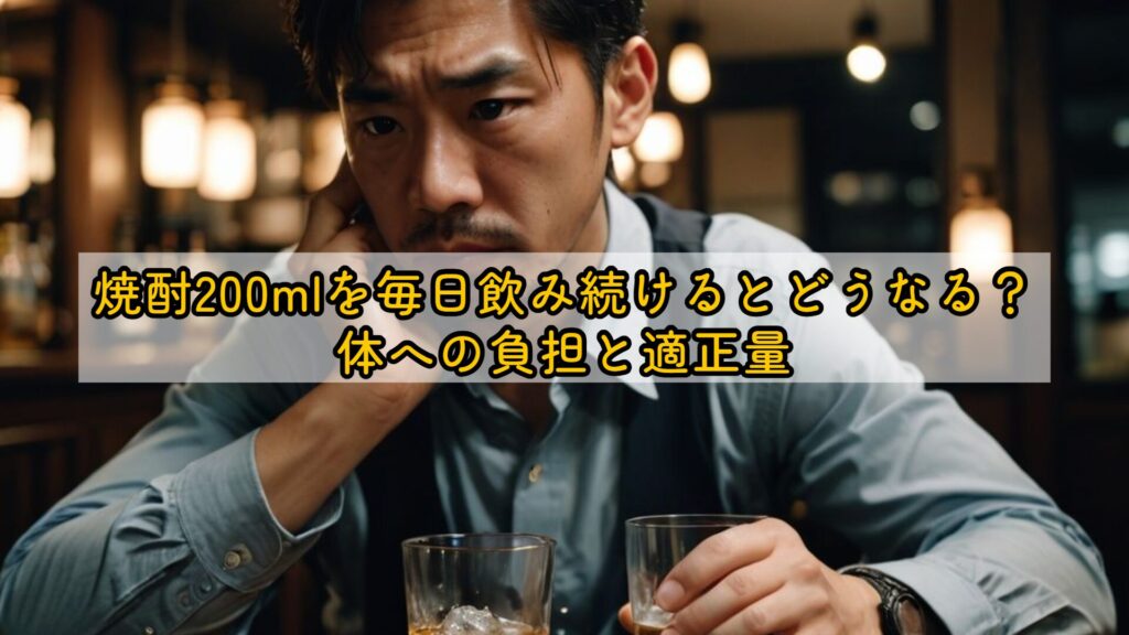 焼酎200mlを毎日飲み続けるとどうなる?体への負担と適正量
