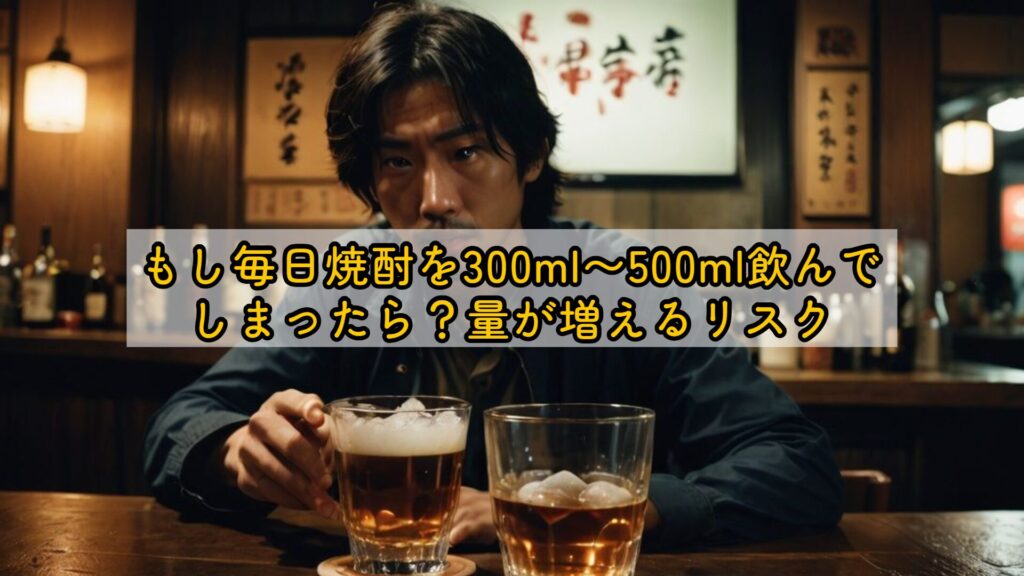 もし毎日焼酎を300ml~500ml飲んでしまったら?量が増えるリスク