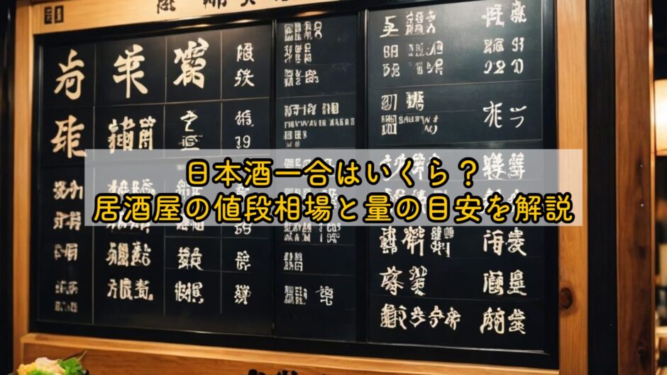 日本酒一合はいくら？居酒屋の値段相場と量の目安を解説