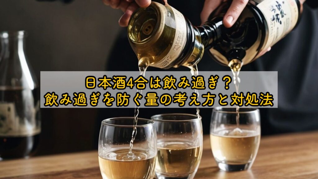 日本酒4合は飲み過ぎ?飲み過ぎを防ぐ量の考え方と対処法