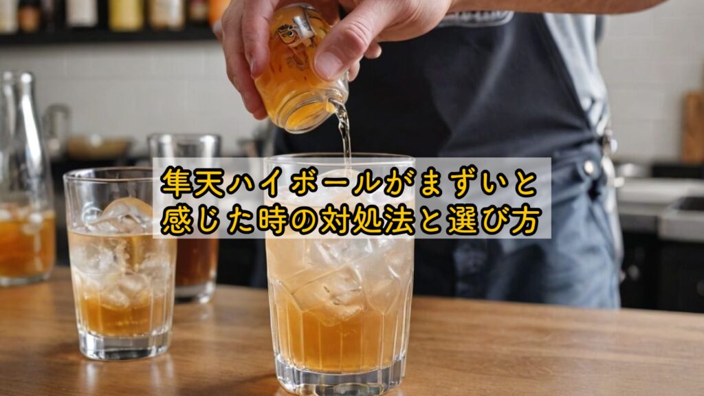 隼天ハイボールがまずいと感じた時の対処法と選び方